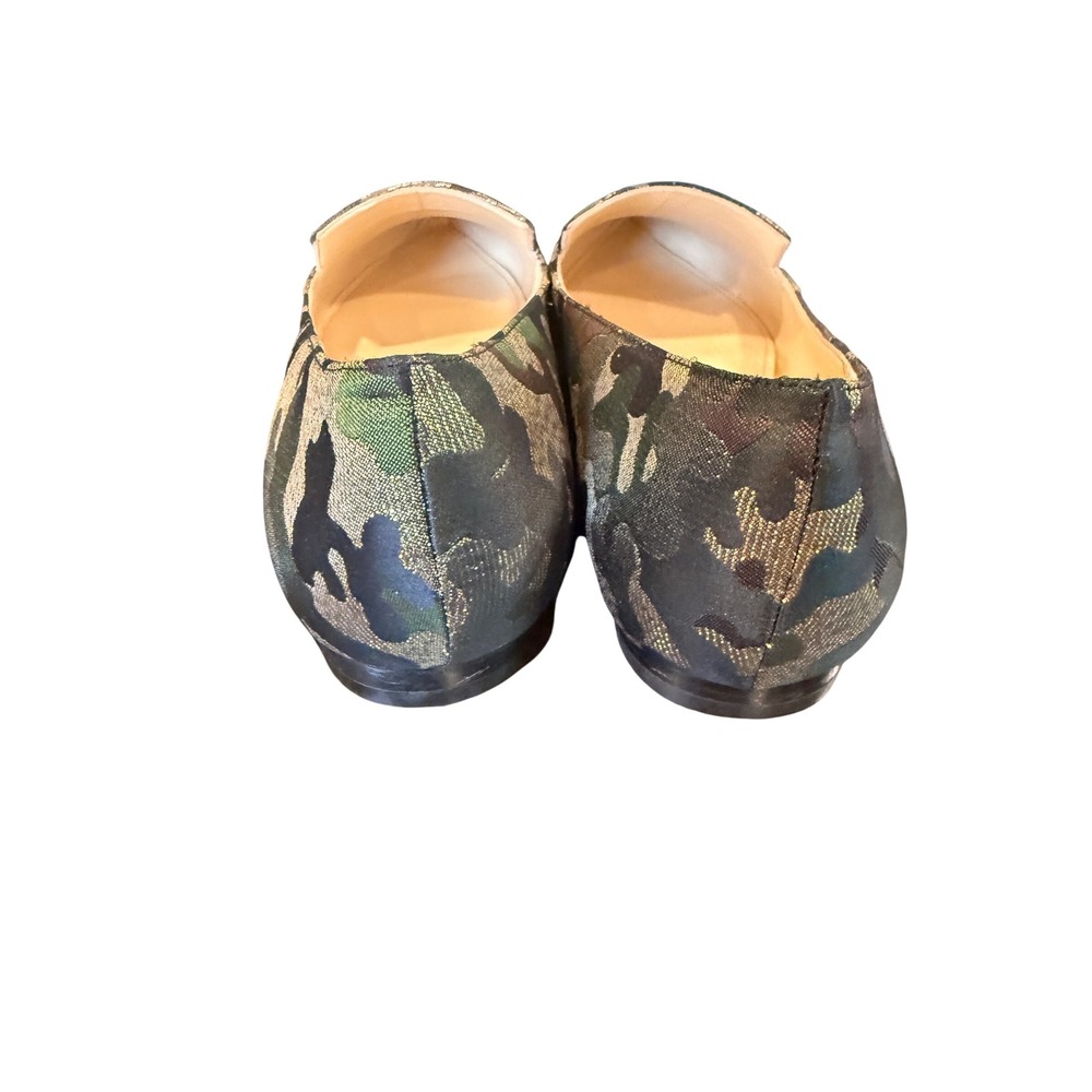 Nine West Womens Camo Metallic Gold Jacquard Pointed Toe Loafers Flats 8M - Picture 5 of 6